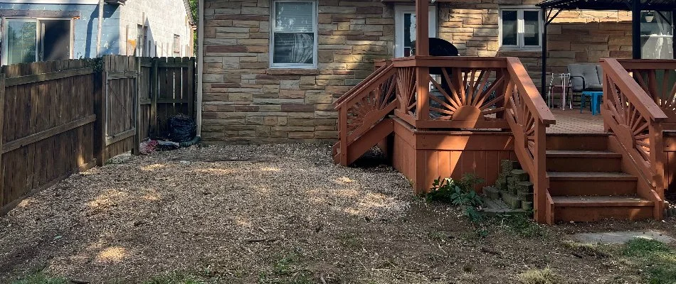 A property that has been recently cleaned via a spring cleanup.