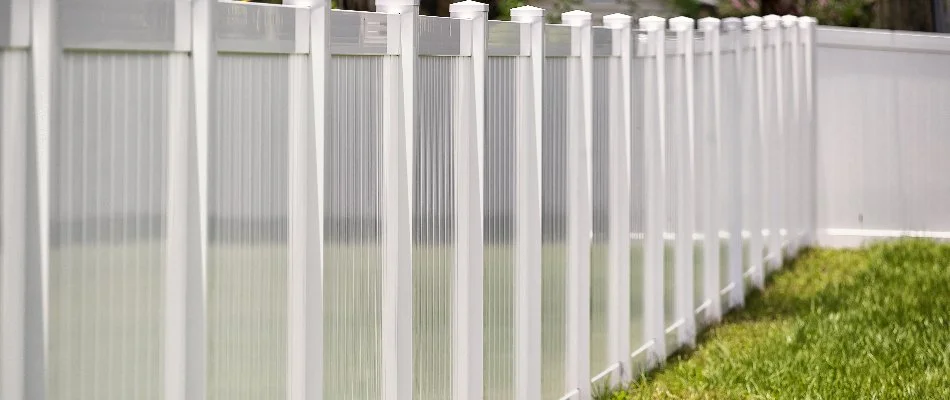 White vinyl fence around a yard in Lititz, PA.
