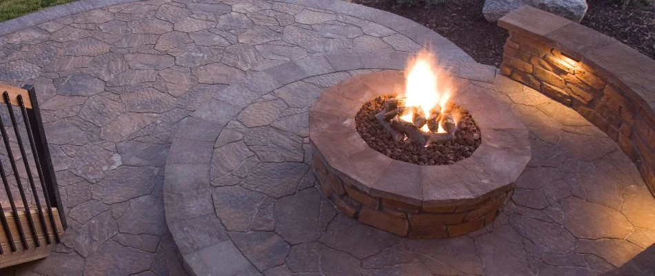 Wood-burning fire pit on a patio in Reading, PA.